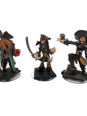 Disney Infinity Figure Captain Jack Sparrow Barbosa Davy Jones Pirates Read